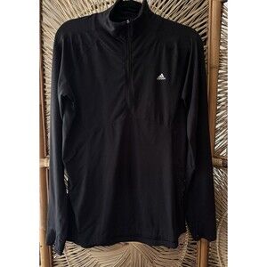 Adidas Climalite Black 1/4 Zip Pullover Women’s L (Fits 12–14) Thumbholes